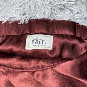 OH POLLY- Silk Wrap Around Mini Dress In Chocolate Brown